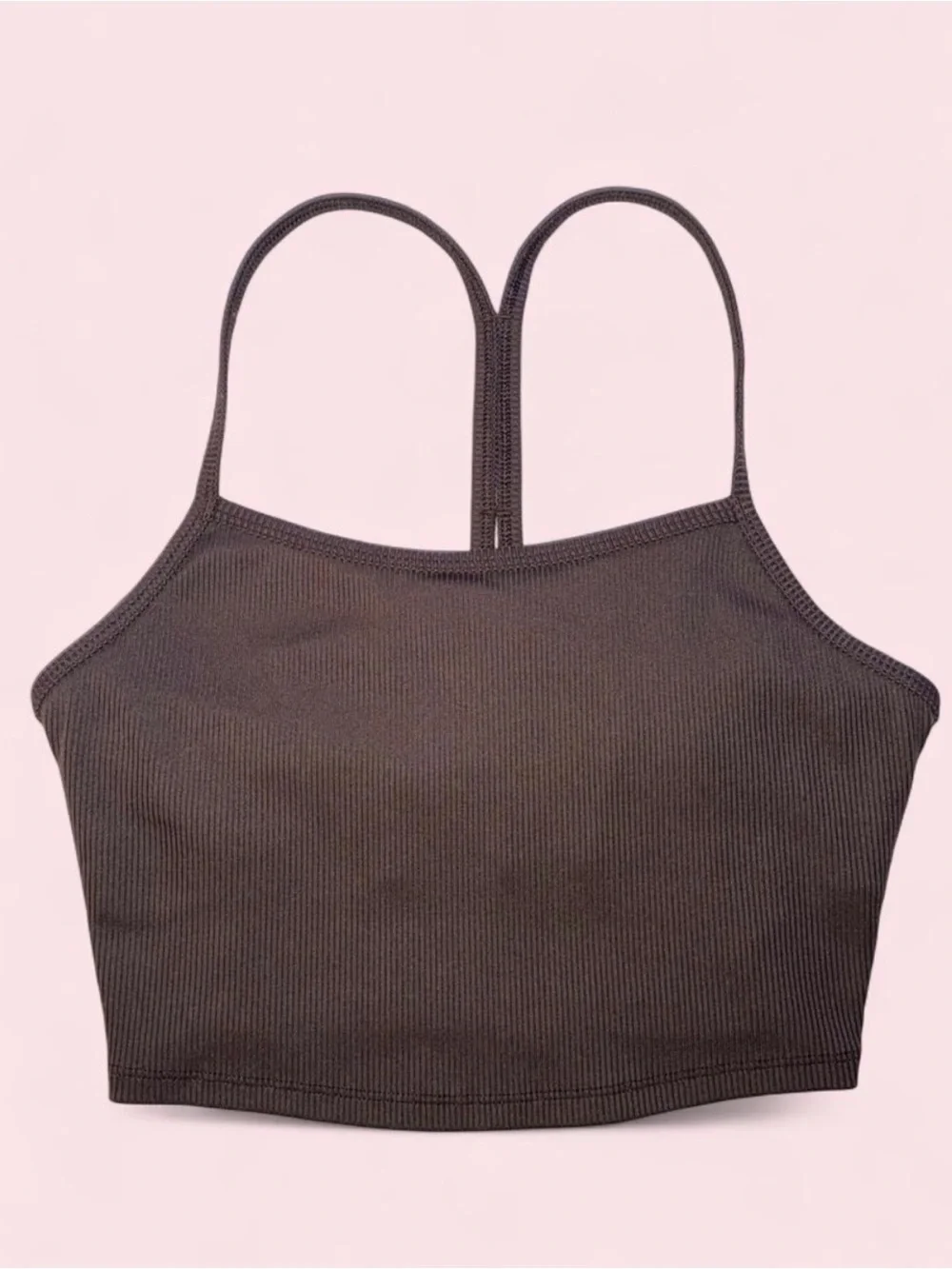 ALO Yoga Brown Ribbed Cropped Tank - XS